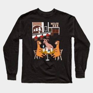 Alpaca In The Milk Bar With A Llama Long Sleeve T-Shirt